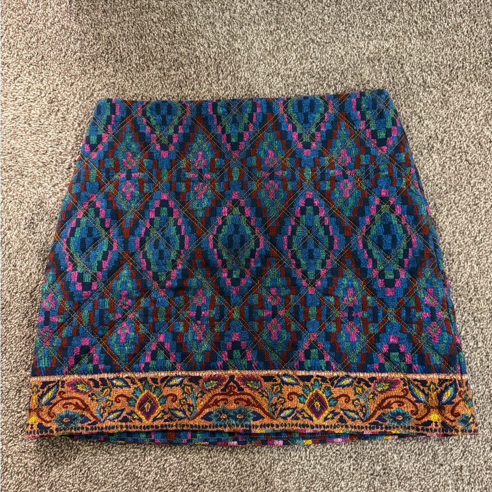 FARM Rio Blue and Pink Mini Skirt